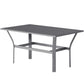 Outdoor Side Table with Slatted Tabletop, Metal Patio Coffee Table for Garden, Balcony, Black
