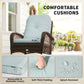 Outdoor Wicker Rattan Rocking Chair Patio Rocker with Thick Cushions for Garden Backyard Porch, Light Green