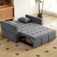 3-in-1 Convertible Sofa Bed, Pull-Out Sleeper Sofa with USB Charging, Adjustable Backrest and Side Pockets, Dark Grey