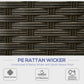 6 Pieces Outdoor Rattan Patio Furniture Set with Corner Sofa, Wood-Plastic Coffee Table, Navy Blue
