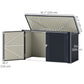 7.6 x 3.4ft Outdoor Storage Shed, Triple Garbage Bin Shed Organizer with Lockable Double Doors and Openable Lid