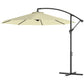10' Deluxe Patio Umbrella, Outdoor Market Parasol, Banana Hanging Offset Sunshade with Crank, Cross Base, Beige