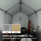 Outdoor Storage Shed Portable Garage with Roll-up Door for Motorcycle, Bike, Garden Tools, Beige