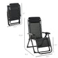 Reclining Zero Gravity Chair with Adjustable Backrest, Folding Garden Sun Lounger, Outdoor Recliner with Removable Cushion and Headrest, Dark Grey