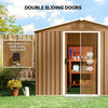 8' x 6' Metal Tool Shed with Lockable Sliding Doors and Vents