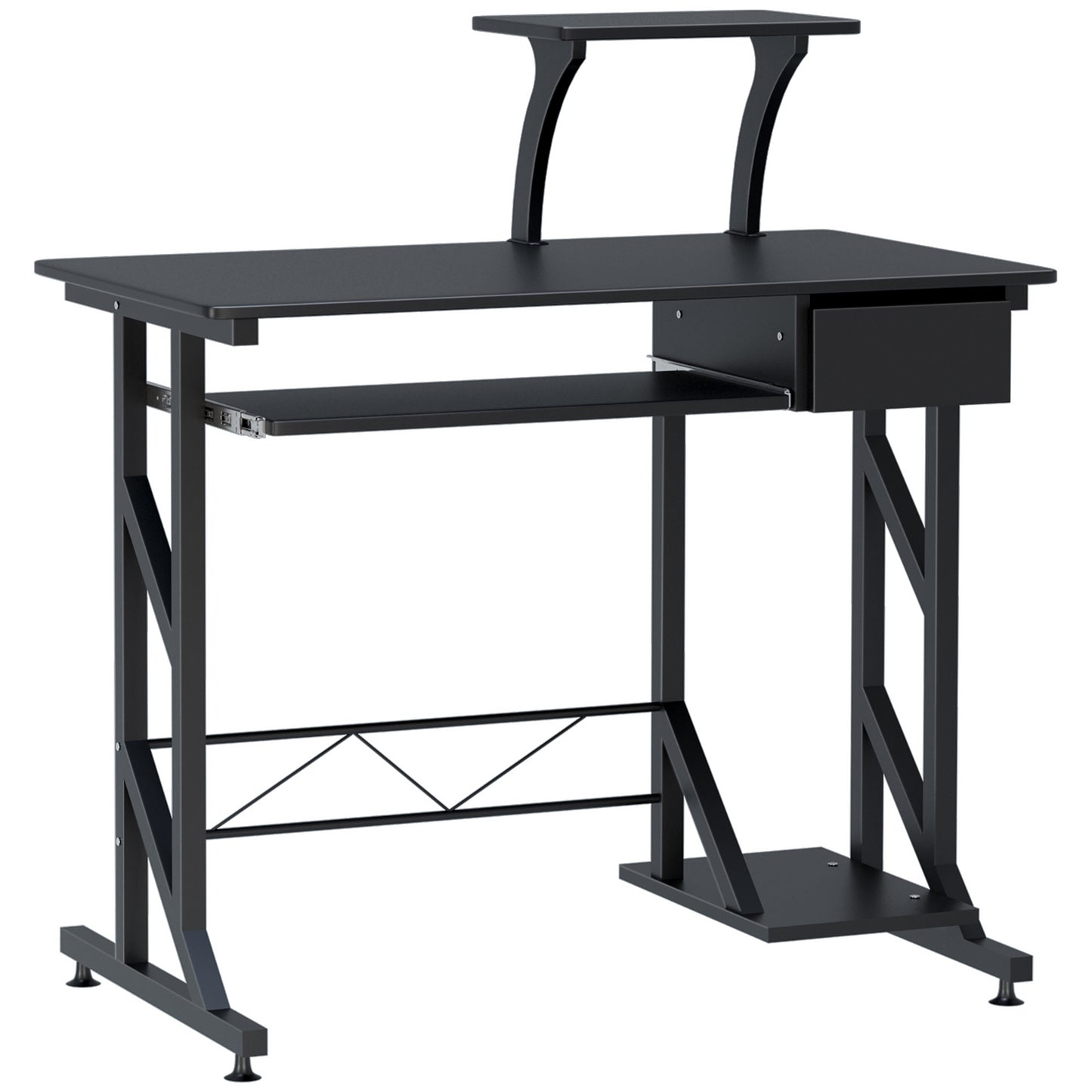 Computer Desk with Keyboard Tray, Writing Desk with Drawer, Workstation for Home Office, Black (35.4"Lx19.7"Wx39.4"H)