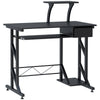 Computer Desk with Keyboard Tray and Drawer - Black