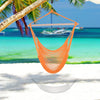 Portable Hammock Chair, Hanging Woven Hammock Swing Chair Sleeping Bed for Outdoor Garden Yard Camping, Orange