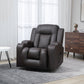 Swivel Massage Recliner Chair Rocker, Overstuffed Manual Reclining Sofa, PU Leather Rocking Chair with Side Pockets, Cup Holders, for Living Room, Nursery, Brown
