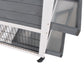 Wooden Rabbit Hutch, Indoor Bunny Cage with Wheels, Pull Out Trays, Run, Grey