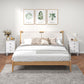 Set of Two Three-Drawer Modern Bedside Tables for Bedroom, White