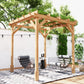 6.6' x 6.6' Wood Pergola, Outdoor Gazebo Grape Trellis with Stable Structure for Climbing Plant Support, Dark Brown