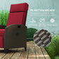 Outdoor Recliner Chair with Adjustable Backrest, Cushion, Side Tray, Black