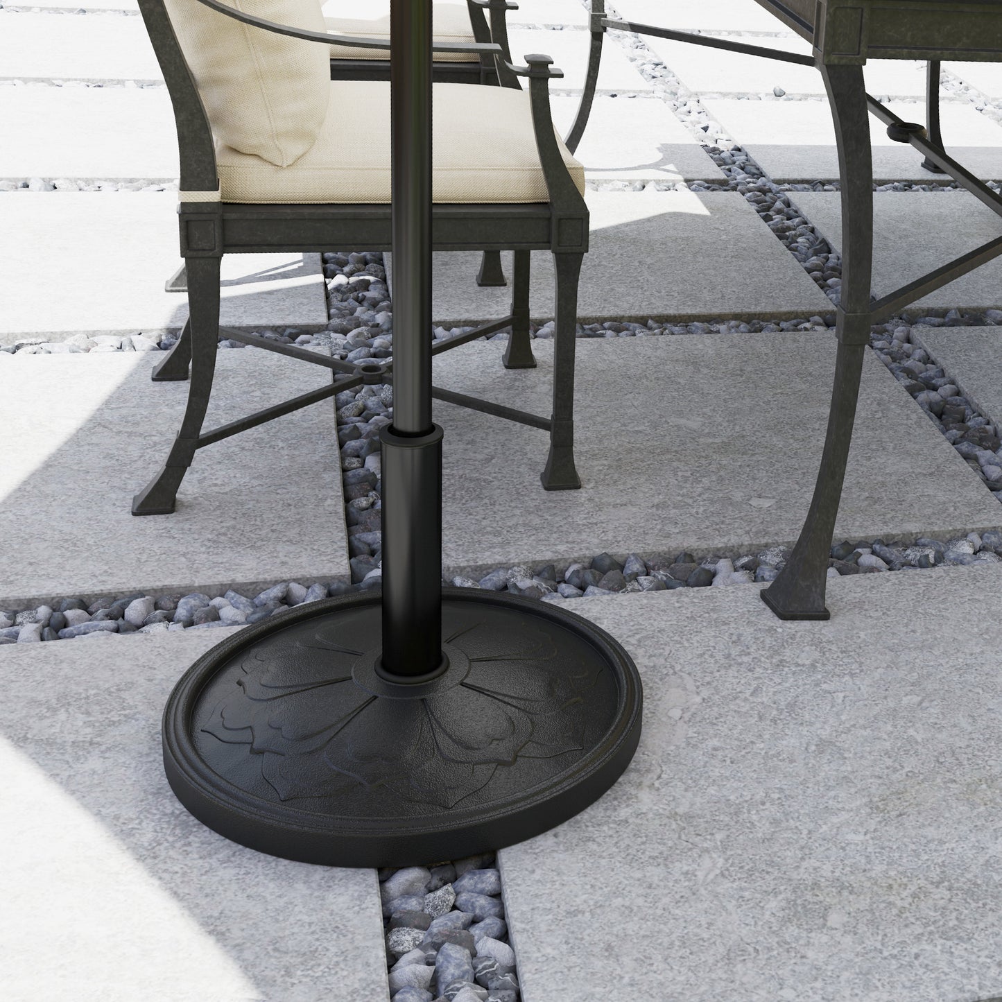 26 lbs Resin Round Umbrella Base with Stand