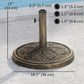 26 lbs Resin Round Patio Umbrella Base, Umbrella Stand Base, Outdoor Umbrella Stand for 1.3"/1.5"/1.9" Umbrella Poles for Outdoor, Lawn, Poolside, Bronze