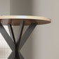29" Dining Table, Contemporary Round Kitchen Table with Steel Legs, Brown