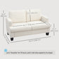54.3" Loveseat Sofa, 2 Seater Sofa with Removable Cushions, Small Couch with Wood Frame for Living Room, Cream White