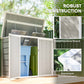 41 Cu. Ft. Outdoor Storage Shed, Outdoor Horizontal Trash Can Storage with Chain Lid, Lockable Storage Box, Light Grey