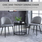 Set of 2 Mid-Back Dining Chairs, Velvet-touch Upholstered Kitchen Chairs for Living Room and Dining Room, Grey