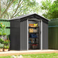 6.5x3.5ft Metal Garden Storage Shed for Outdoor Tool Storage with Double Sliding Doors and Vents, Dark Grey