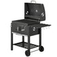 BBQ Trolley Charcoal Grill Portable Stainless Steel Barbecue Tool Kits w/ Wheels Side Shelf for Camping Hiking Picnic