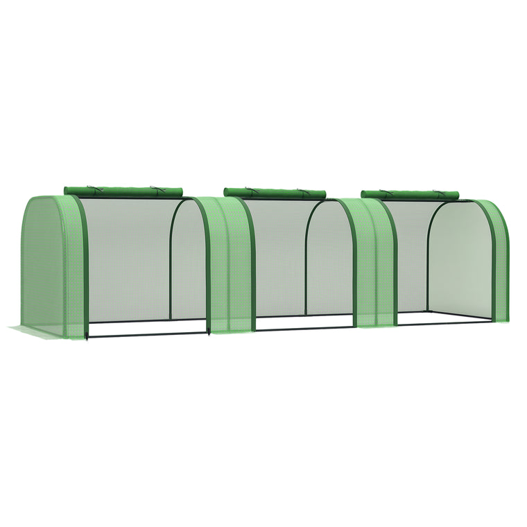 9.7' x 3.3' x 2.5' Dark Green Greenhouse with Steel Frame