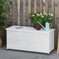 75 Gallon Wooden Storage Box patio Deck Box Bench, Garden Backyard Outdoor Storage Container with Aerating Gap & Weather-Fighting Finish, White