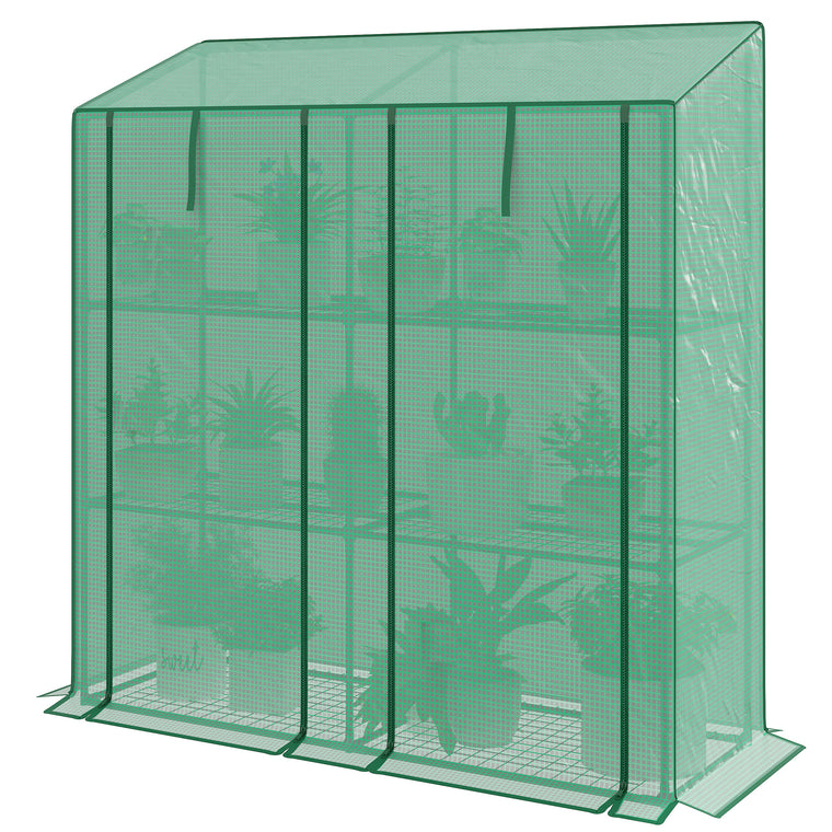 56.3" x 18.1" x 59.4" Mini Greenhouse with 3-Tier Shelves