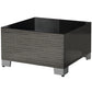 21.7" Square Patio Table, Small Outdoor Patio Coffee Side End Table with Tempered Glass Top, Black