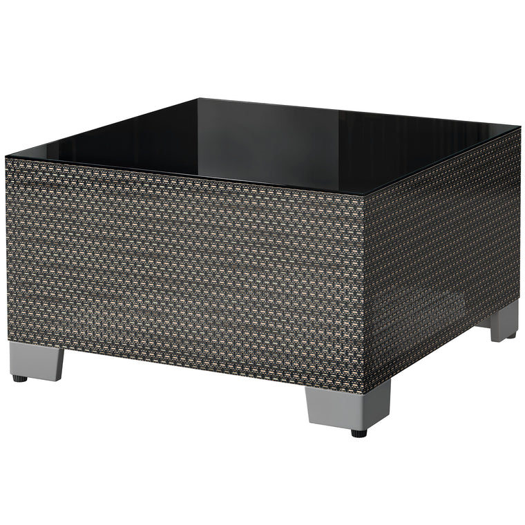 21.7" Square Side Table with Tempered Glass Top