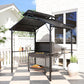 8 x 5ft Hardtop Grill Gazebo with Double Metal Roof, 2 Side Shelves and 10 Hooks for Patio Backyard Lawn Deck