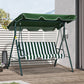 3-Seater Outdoor Porch Swing with Adjustable Canopy, Patio Swing Chair for Garden, Poolside, Backyard, Wine Red