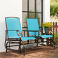 Patio Glider Rocking Chair 2 Person Outdoor Loveseat Rocker Garden Furniture Bench, Black