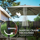 Patio Umbrella with 22 LED Solar Lights and Tilt, Light Grey