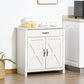Farmhouse Sideboard Buffet Cabinet, Storage Cabinet with Barn Doors, Distressed White