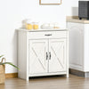 Farmhouse Sideboard Buffet Cabinet, Storage Cabinet with Barn Doors, Distressed White