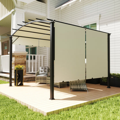 11' x 11' Beige Retractable Pergola Canopy