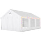 20' x 13' Party Tent, Heavy Duty Gazebo Canopy with Windows, Outdoor Party Wedding Tent with 4 Removable Sidewalls White