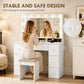 Vanity Desk with 10 Dimmable LED Lights, Mirror Dressing Table with 7 Drawers and Charging Station, White