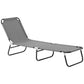 Outdoor Folding Lounge Chair, Steel Tanning Chair with Reclining Back, Breathable Mesh for Beach, Yard, Patio, Red