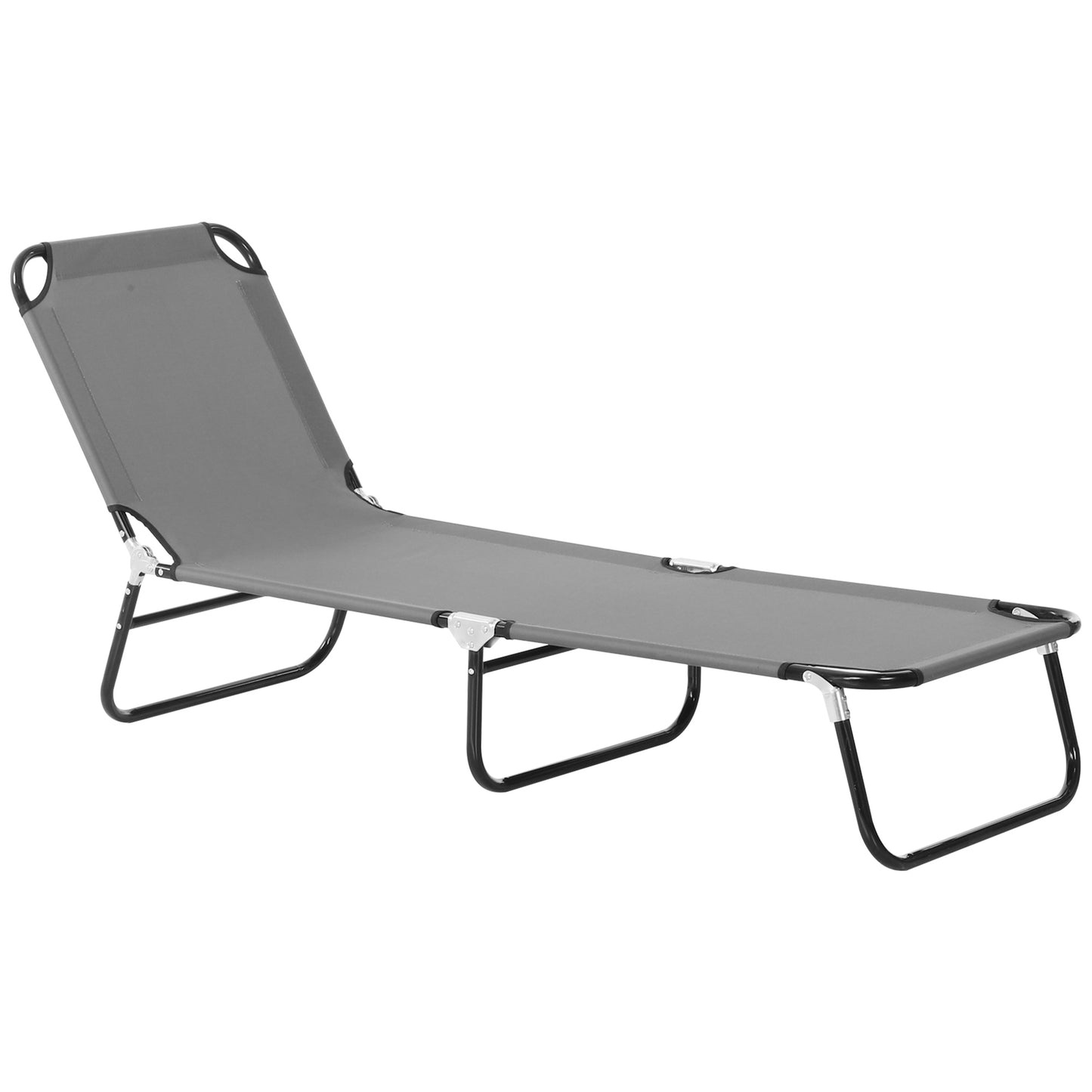 Outdoor Folding Lounge Chair, Steel Tanning Chair with Reclining Back, Breathable Mesh for Beach, Yard, Patio, Red