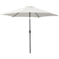 8.5' Cream White Round Aluminum Parasol with Crank Handle