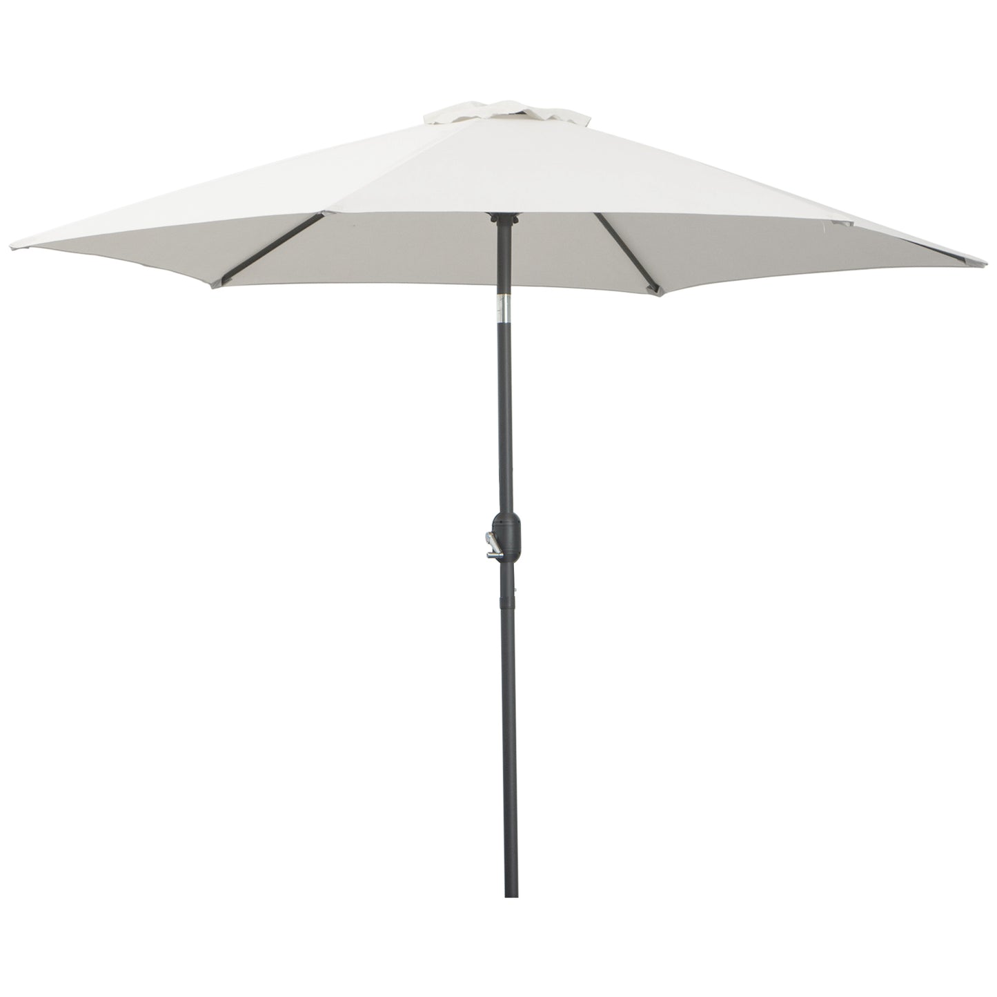 8.5' Cream White Round Aluminum Parasol with Crank Handle