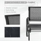 Patio Glider Outdoor Glider Chair with Breathable Mesh Seat & Backrest, Armrests and Metal Frame, Black