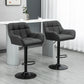 Swivel Barstools Set of 2 Adjustable Bar Stools with Footrest Armrests and PU Leather Back for Dining Room Black, Grey