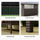 Wicker Outdoor Bar Table, PE Rattan Bar Height Patio Table with 2 Shelves, Steel Frame for Garden, Backyard, Dark Grey