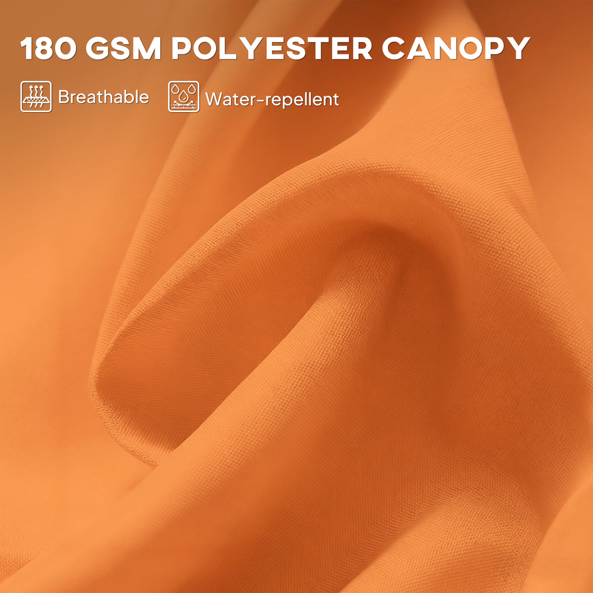15' Orange Twin Canopy Steel Table Umbrella