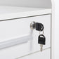 3 Drawer File Cabinet with Lock and Edged Top, Lockable Filing Cabinet on Wheels for Letter and A4 Size, White
