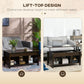 Lift Top Coffee Table, Modern Center Table with Storage Shelves and Hidden Compartment for Living Room, 41" L, Espresso