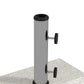 55 lbs Half Granite Parasol Base, Outdoor Umbrella Stand Weight for 1.3", 1.5", 1.9" Umbrella Poles, Grey
